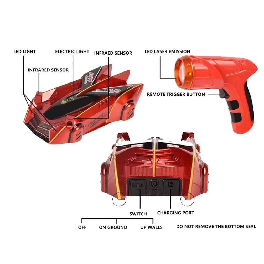 Climbing RC Car – Stunt Toy for Boys with 360° Spins & Wall Crawling