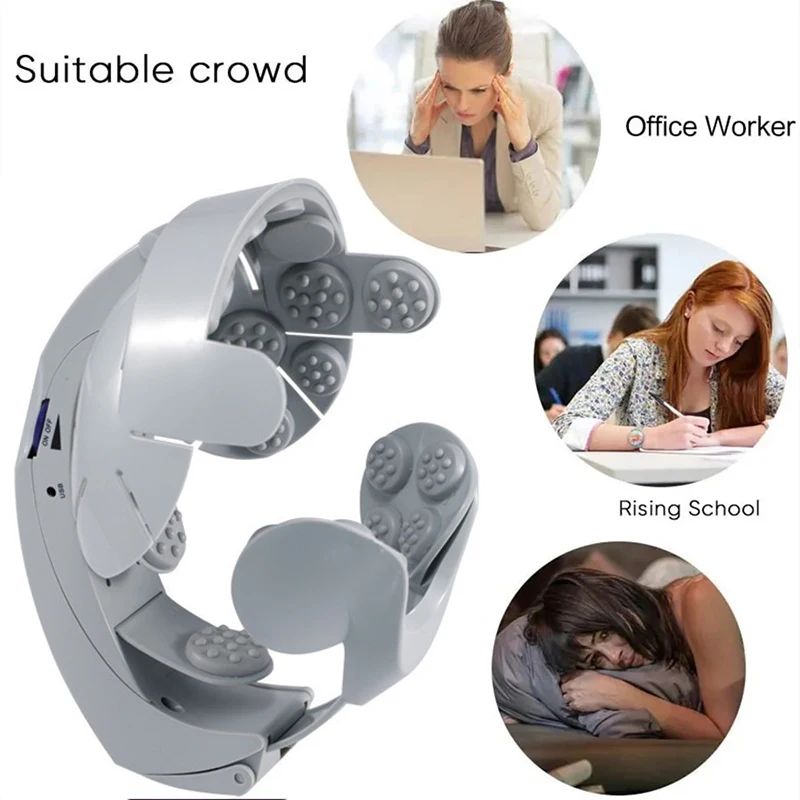 Electric Head Massager – 12-Claw Vibration Scalp Relaxer for Stress Relief